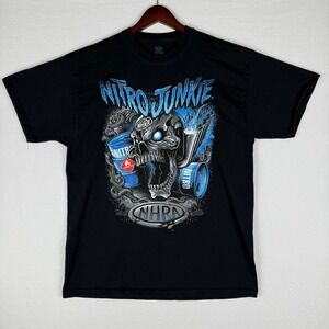 NHRA Nitro‎ Junkie T Shirt Mens XL Short Sleeve Championship Drag Racing Skull